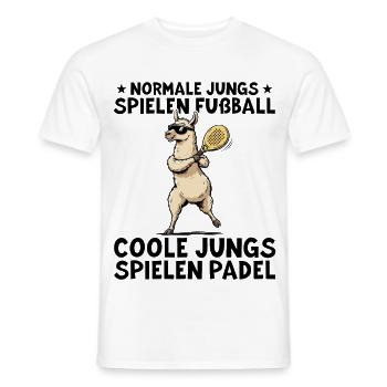 Padelspieler Lama Coole Jungs spielen Padel - Männer T-Shirt - Weiß - Vorne - AI Model Male 178 dark (178cm)