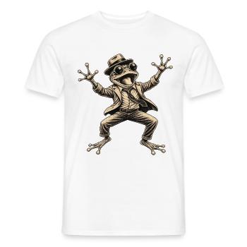 Eleganter tanzender Frosch im Anzug - Männer T-Shirt - Weiß - Vorne - AI Model Male 178 dark (178cm)