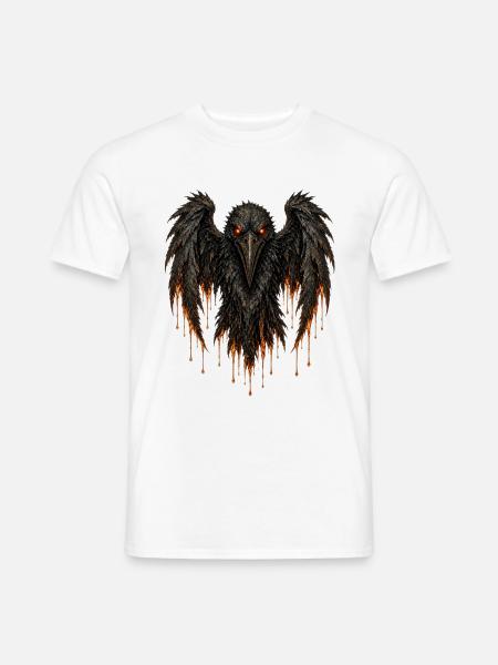 Flammen-Rabe - Männer T-Shirt - Weiß
