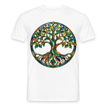 Bunter Lebensbaum - Männer T-Shirt - Weiß - Vorne - AI Model Male 178 dark (178cm)
