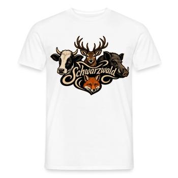 Schwarzwald Kuh Hirsch Wildsau Fuchs - Männer T-Shirt - Weiß - Vorne - AI Model Male 178 dark (178cm)