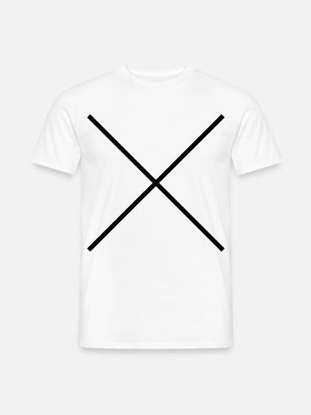 Kreuz dünn - Männer T-Shirt - Weiß