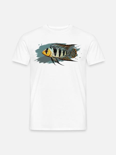 Buntbarsch Aquarium Aquaristik - Männer T-Shirt - Weiß