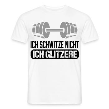 Ich schwitze nicht Bodybuilding Sprueche Glitzer - Männer T-Shirt - Weiß - Vorne - AI Model Male 178 dark (178cm)