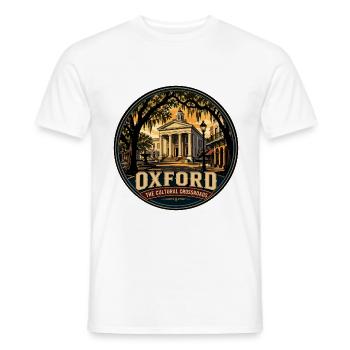 Oxford Mississippi Kulturkreuzungsabzeichen - Männer T-Shirt - Weiß - Vorne - AI Model Male 178 dark (178cm)