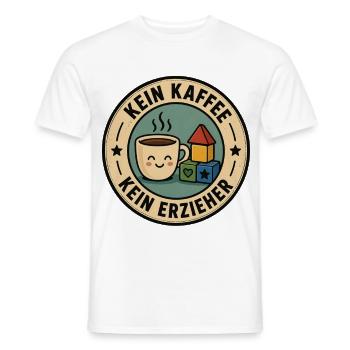 Erzieher Badge - Kein Kaffee Kein Erzieher - Männer T-Shirt - Weiß - Vorne - AI Model Male 178 dark (178cm)