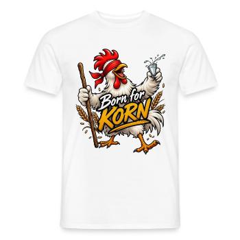 Geboren für Korn – Cartoon-Hahn - Männer T-Shirt - Weiß - Vorne - AI Model Male 178 dark (178cm)