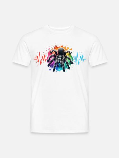 Schwarze Vogelspinne - Männer T-Shirt - Weiß
