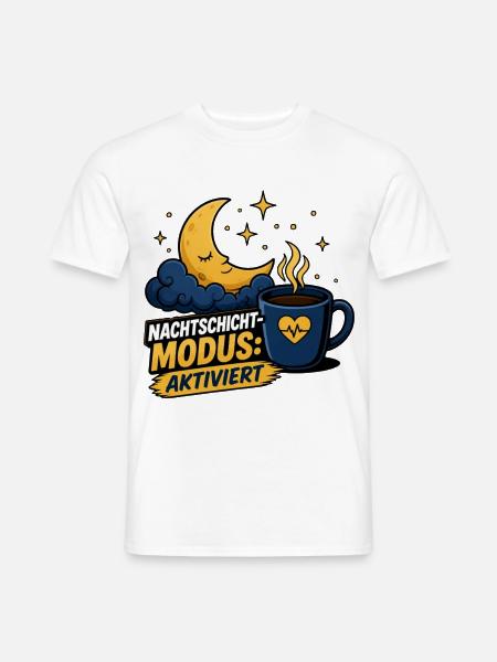 Pflegekraft Geschenk - Nachtschicht Modus - Männer T-Shirt - Weiß