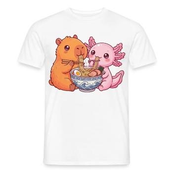 Axolotl, Capybara, Kawaii, Ramen - Männer T-Shirt - Weiß - Vorne - AI Model Male 178 dark (178cm)