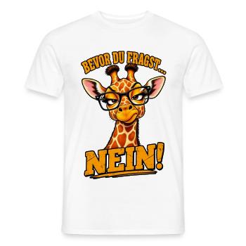 Giraffe Sassy – Bevor Du Fragst Nein! - Männer T-Shirt - Weiß - Vorne - AI Model Male 178 dark (178cm)