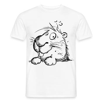 Capybara Sketch Cartoon Wasserschwein Nager Sketch - Männer T-Shirt - Weiß - Vorne - AI Model Male 178 dark (178cm)