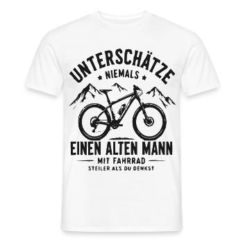 Alter Mann mit Fahrrad Berg-Statement - Männer T-Shirt - Weiß - Vorne - AI Model Male 178 dark (178cm)