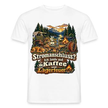 Stromanschluss? Ich laufe auf Kaffee und - Männer T-Shirt - Weiß - Vorne - AI Model Male 178 dark (178cm)