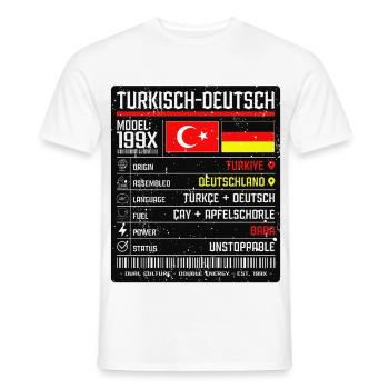 Deutsch Türkischer Vater Jahrgang 90er - Männer T-Shirt - Weiß - Vorne - AI Model Male 178 dark (178cm)