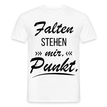 Falten stehen mir - Frecher Spruch - Männer T-Shirt - Weiß - Vorne - AI Model Male 178 dark (178cm)