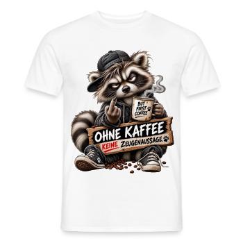 Ohne Kaffee keine Zeugenaussage - Männer T-Shirt - Weiß - Vorne - AI Model Male 178 dark (178cm)