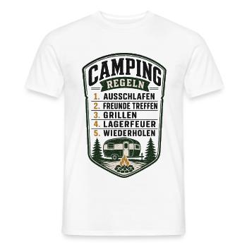 Camping Regeln Wohnwagen Camper Shirt - Männer T-Shirt - Weiß - Vorne - AI Model Male 178 dark (178cm)