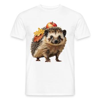 Igel-mit-Apfel - Männer T-Shirt - Weiß - Vorne - AI Model Male 178 dark (178cm)