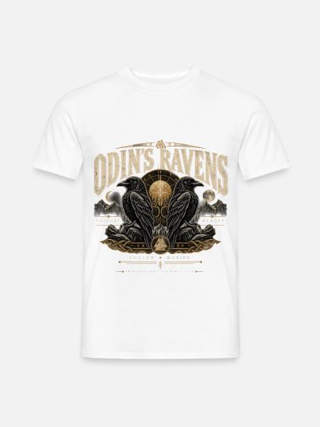 ODIN'S RAVENS – THOUGHT & MEMORY - Männer T-Shirt - Weiß