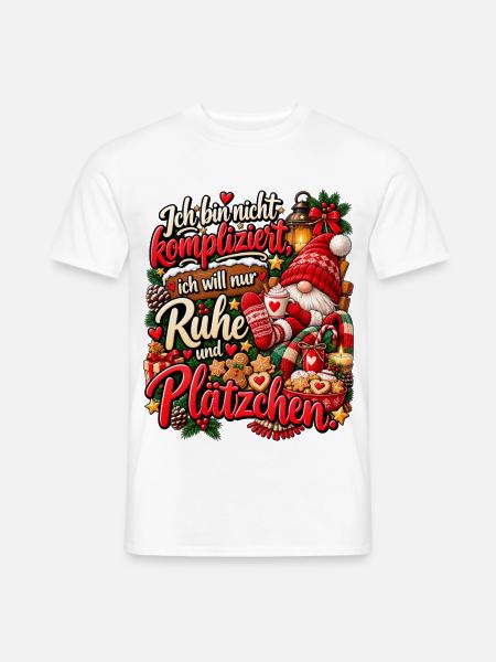 Lustiges Weihnachtsgeschenk Plätzchen Spruch - Männer T-Shirt - Weiß