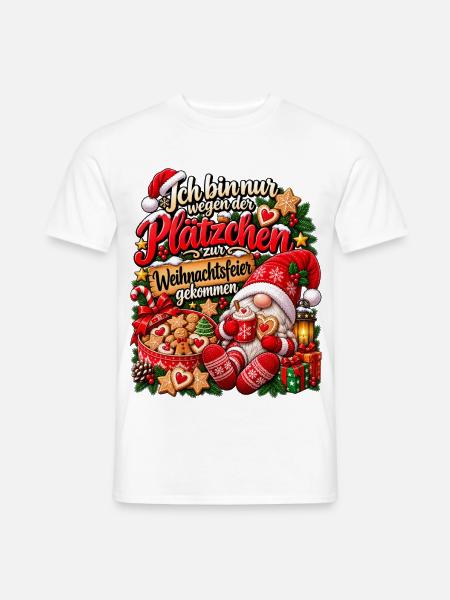 Lustiges Wichtel Weihnachtsgeschenk Plätzchen - Männer T-Shirt - Weiß