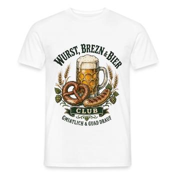 Brezn Bier Wurst Bayerische Brotzeit Shirt - Männer T-Shirt - Weiß - Vorne - AI Model Male 178 dark (178cm)