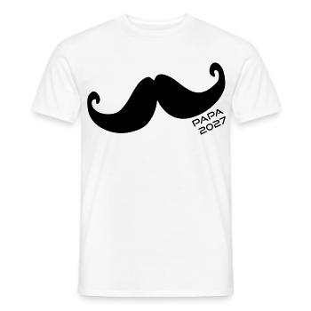 Baby Papa 2027 Schnurrbart - Männer T-Shirt - Weiß - Vorne - AI Model Male 178 dark (178cm)