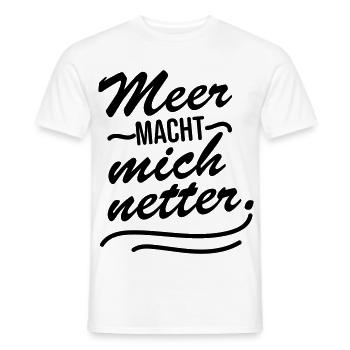 Meer macht mich netter - lustige Sprüche - Männer T-Shirt - Weiß - Vorne - AI Model Male 178 dark (178cm)