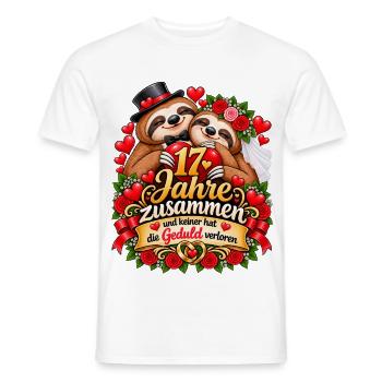 17. Hochzeitstag Geschenkidee Orchideenhochzeit - Männer T-Shirt - Weiß - Vorne - AI Model Male 178 dark (178cm)