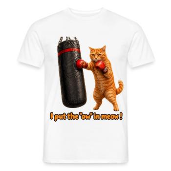 Das Aua in Meow - Männer T-Shirt - Weiß - Vorne - AI Model Male 178 dark (178cm)