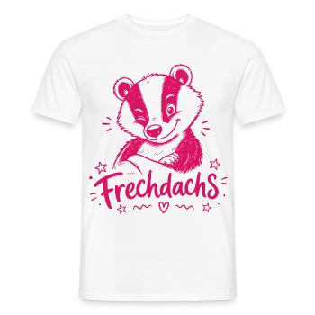 Frechdachs Dachs frech Augenzwinkern - Männer T-Shirt - Weiß - Vorne - AI Model Male 178 dark (178cm)