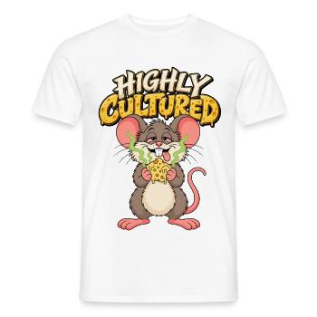Highly Cultured Maus mit Käse - Männer T-Shirt - Weiß - Vorne - AI Model Male 178 dark (178cm)
