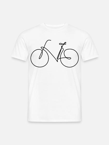 Fahrrad | Eine Linie handgezeichnet - Geschenk - Männer T-Shirt - Weiß