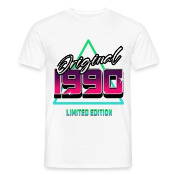 Original 1990 – 90er Jahre Retro Neon Kult Motiv - Männer T-Shirt - Weiß - Vorne - AI Model Male 178 dark (178cm)