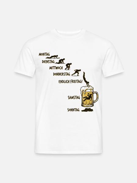 Bier Woche | Evolution | Bierglas | Saufen - Männer T-Shirt - Weiß