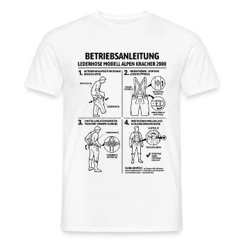 Lederhose Betriebsanleitung - Männer T-Shirt - Weiß - Vorne - AI Model Male 178 dark (178cm)