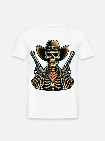 Western Skull - Männer T-Shirt - Weiß