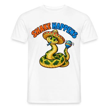 Schütteln passiert, Klapperschlange - Männer T-Shirt - Weiß - Vorne - AI Model Male 178 dark (178cm)