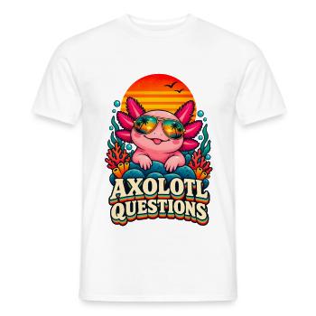I Axolotl Questions – Cute Retro Axolotl  - Männer T-Shirt - Weiß - Vorne - AI Model Male 178 dark (178cm)