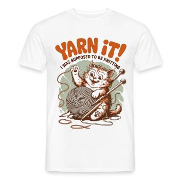 Knitting Lover – Yarn & Stricken Design - Männer T-Shirt - Weiß - Vorne - AI Model Male 178 dark (178cm)