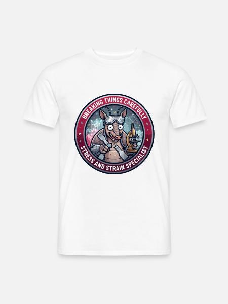 Funny Materials Engineer Armadillo Spannungsdehnung - Männer T-Shirt - Weiß