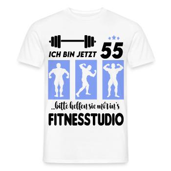 55 Jahre Alter Geburtstag Bodybuilding Mann Sport - Männer T-Shirt - Weiß - Vorne - AI Model Male 178 dark (178cm)