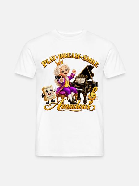 Mozart – Spiel, Träum, Lächeln! - Männer T-Shirt - Weiß