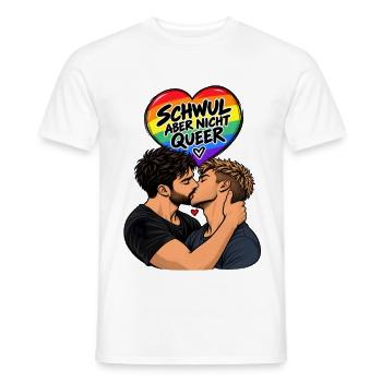 Schwul aber nicht Queer - Männer T-Shirt - Weiß - Vorne - AI Model Male 178 dark (178cm)