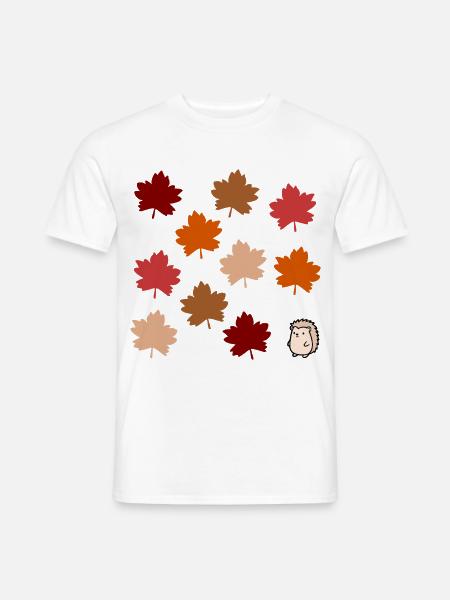 Herbst Igel - Männer T-Shirt - Weiß