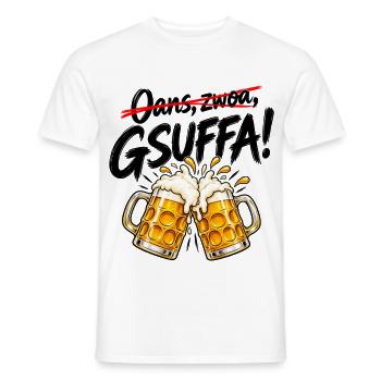 Oans Zwoa Gsuffa Lustiges Volksfest Design - Männer T-Shirt - Weiß - Vorne - AI Model Male 178 dark (178cm)
