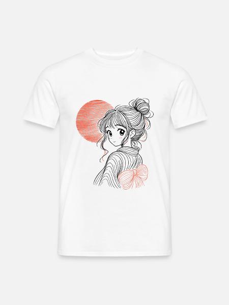 Sonnenuntergangssilhouette mit Schleife - Männer T-Shirt - Weiß