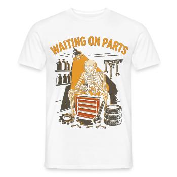 Warten auf Teile-Skelettmechanik - Männer T-Shirt - Weiß - Vorne - AI Model Male 178 dark (178cm)