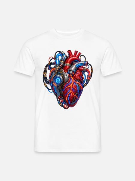 Cyberherz Neonenergie - Männer T-Shirt - Weiß